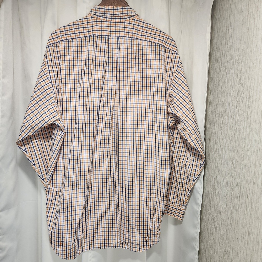 Ralph Lauren Blake Shirt Mens Large White Orange Blue Plaid Button Down - Picture 4 of 4